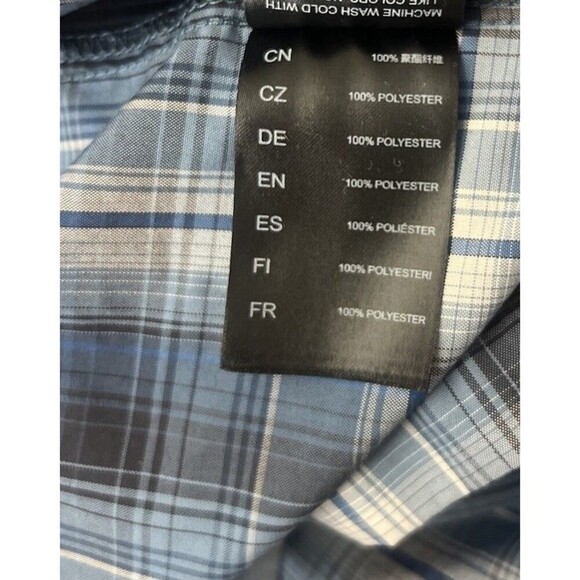 Kuhl Shirt Large Blue Plaid Button Up Short Sleeve Mountain Grown Outdoor Pocket - Picture 12 of 12